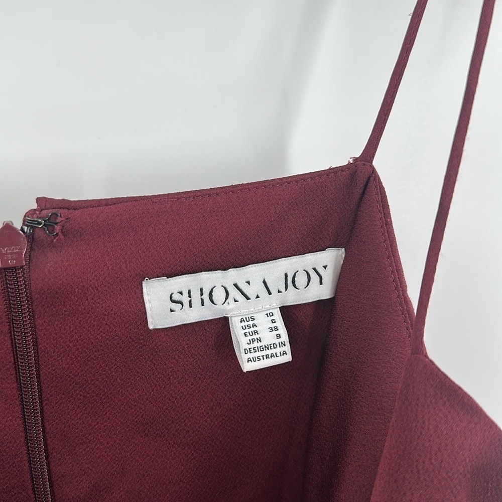 Shona Joy Luxe Frill Tulip Hem Maxi Dress Burgundy 6 - Picture 5 of 10
